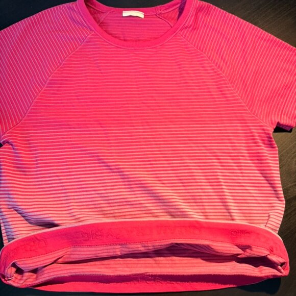 Athleta Girl Pink/Purple Power Up Midi Tee Size M/8-10 Like New - Picture 3 of 3